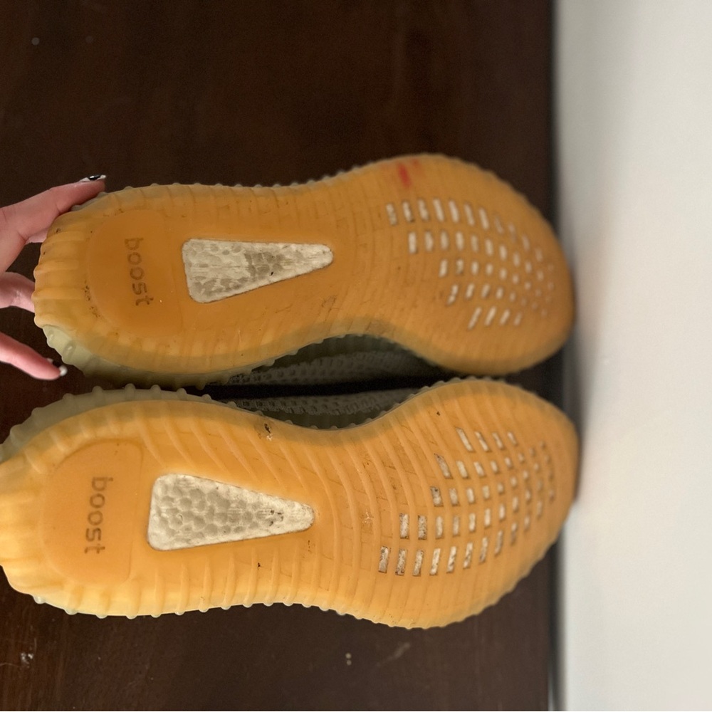 Gray and Orange Knit Yeezy boost Sneakers, Kanye west Yeezy trainers - Picture 8 of 8